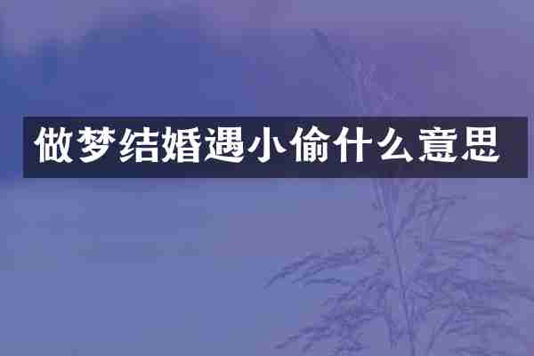 做梦结婚遇小偷什么意思