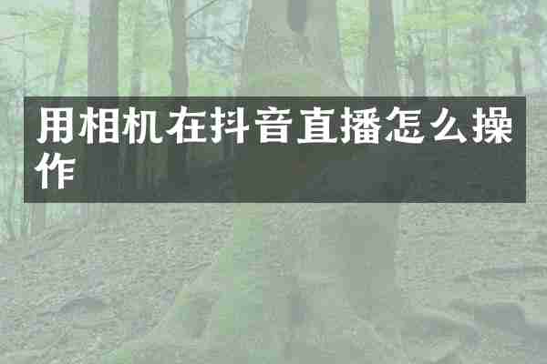 用相机在抖音直播怎么操作