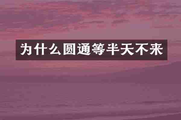 为什么圆通等半天不来