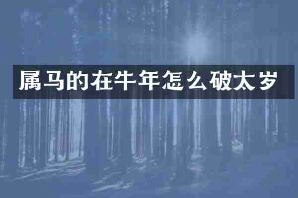 属马的在牛年怎么破太岁