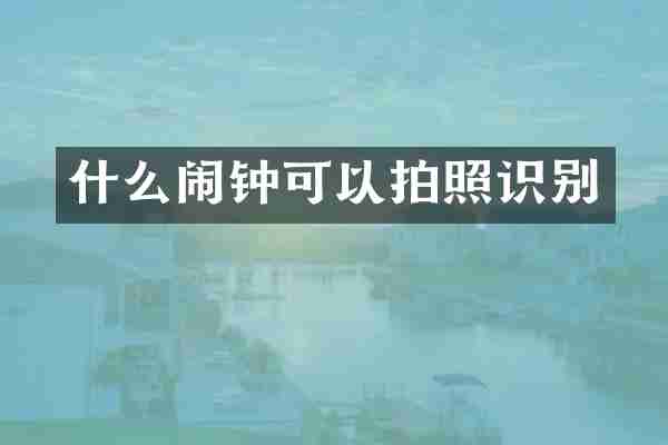 什么闹钟可以拍照识别