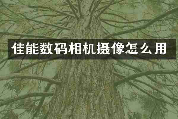 佳能数码相机摄像怎么用