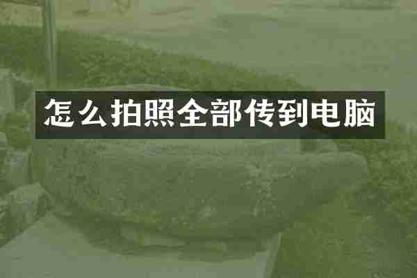 怎么拍照全部传到电脑