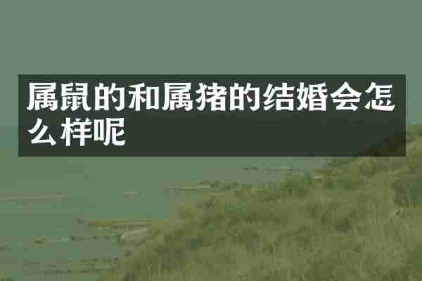 属鼠的和属猪的结婚会怎么样呢