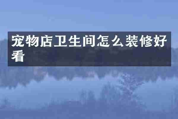 宠物店卫生间怎么装修好看