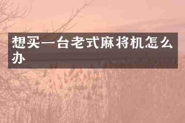想买一台老式麻将机怎么办