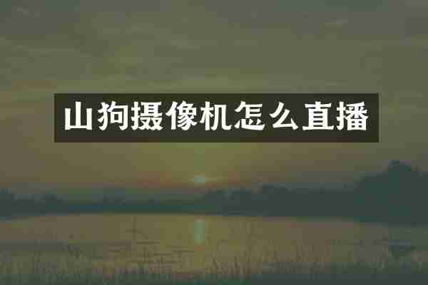 山狗摄像机怎么直播