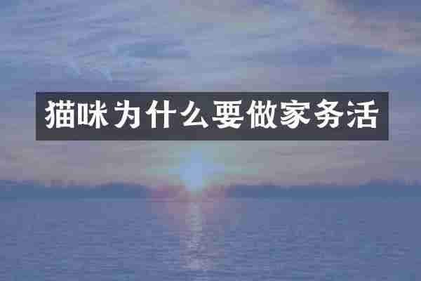 猫咪为什么要做家务活