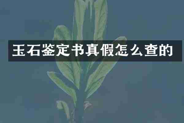 玉石鉴定书真假怎么查的