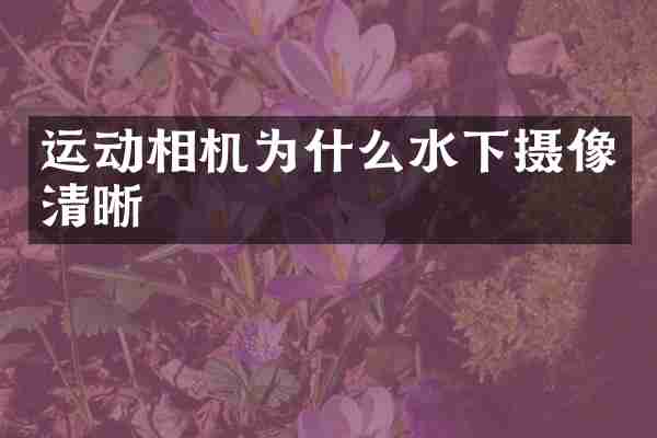 运动相机为什么水下摄像清晰