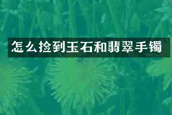 怎么捡到玉石和翡翠手镯