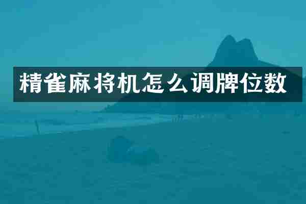 精雀麻将机怎么调牌位数